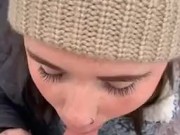 on my knees giving head in the snow 9/16