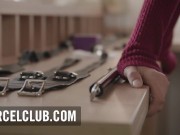 French girl blindfolded is waiting for a special guest 2/16