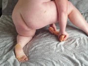 Big titted blond masturbating with big dildo and stretching her fat pussy 6/16