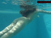 Tattooed teen Mia Ferrari gets naked in the pool 13/16