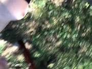 Extreme risky public sex on walking trail in nature - We were caught at the end  16/16