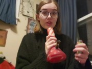 Little slut humps her pillow while she smokes - Izzy Hellbourne 5/16