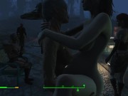 Half-zombie, half-people fuck a pregnant sexy brunette | Porno Game 3d 13/16