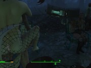 Half-zombie, half-people fuck a pregnant sexy brunette | Porno Game 3d 15/16