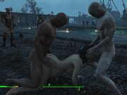 Half-zombie, half-people fuck a pregnant sexy brunette | Porno Game 3d 5/16