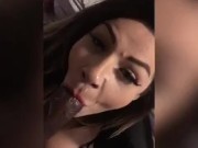 Smoking while daddy eats the booty, fucks me doggystyle and cums all over my face  14/16