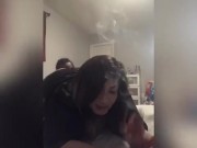 Smoking while daddy eats the booty, fucks me doggystyle and cums all over my face  2/16