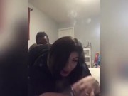 Smoking while daddy eats the booty, fucks me doggystyle and cums all over my face  4/16