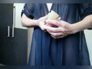 Period started. Inserting to pussy the menstrual cup 2/16