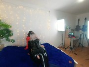 Lesbian fetish bdsm couple have home lockdown fun, 4k romantic video latex with Arya & Keokistar 3/16