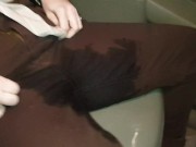 ⭐ Desperate Girl Pees Her Brown Jeans In The Car!   10/16