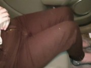 ⭐ Desperate Girl Pees Her Brown Jeans In The Car!   2/16