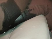 ⭐ Desperate Girl Pees Her Brown Jeans In The Car!   8/16
