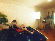 Lesbian girls have hitachi orgasms in latex and leather, fetish 4k video, Arya Grander and Keokistar 13/16