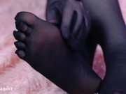 5 fingers pantyhose, foot fetish 4k video close up feet 16/16
