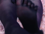 5 fingers pantyhose, foot fetish 4k video close up feet 7/16