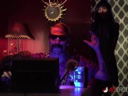 Busty tattooed beauty Amber Luke fucks the director 2/16