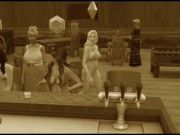 Vintage video. Group sex in a cafe. Group Orgies | Porno Game 3d 1/16