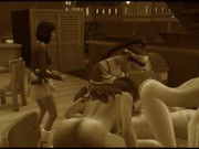 Vintage video. Group sex in a cafe. Group Orgies | Porno Game 3d 12/16