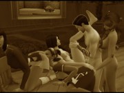 Vintage video. Group sex in a cafe. Group Orgies | Porno Game 3d 14/16