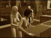Vintage video. Group sex in a cafe. Group Orgies | Porno Game 3d 7/16