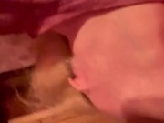 Hot Wife Cums Hard Giving Husband a Blowjob Upside-down, Gets a Big Cream Facial, Moaning Loudly 16/16