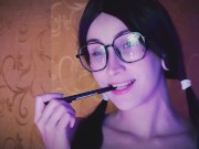 Bukkake Schoolgirl with glasses sucks two cocks at the same time & gets a big facial very deepthroat 3/16