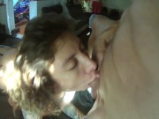 She deepthroats, I enjoy perfect bubble butt view 6/16