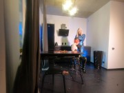 Strapon lesbian and latex rubber home fun 10/16