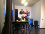 Strapon lesbian and latex rubber home fun 15/16