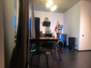 Strapon lesbian and latex rubber home fun 9/16