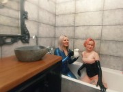 Bath relax in latex rubber with milk, romantic funny fetish video 1/16