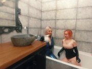 Bath relax in latex rubber with milk, romantic funny fetish video 2/16