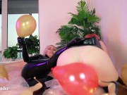 Hot fetish, air balloons and girls latex rubber party Arya Grander 5/16