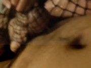 【足コキ】【足交】年下彼女に網タイツでヌルヌルローション足コキされる 12/16