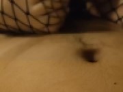 【足コキ】【足交】年下彼女に網タイツでヌルヌルローション足コキされる 15/16