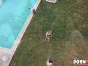 Euro lesbians Aria Logan & Jenifer Jane ferociously pussy lick each other 2/16