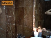 Masturbating in shower, riding my pink, silicone dildo Mimi Mouse 1/16