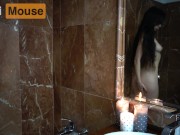 Masturbating in shower, riding my pink, silicone dildo Mimi Mouse 2/16