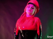 Red latex rubber catsuit teasing 4k fetish clip 6/16