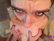 PSY ADEL - Sloopy and Submissive Close Up POV Blowjob \ Cum In Mouth 3/16