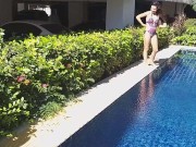 Wide SPREAD JUICY PUSSY at Public Pool 3/16