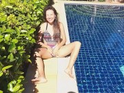 Wide SPREAD JUICY PUSSY at Public Pool 5/16