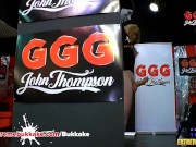 Petite blonde Jenny Smart likes to ride big cock cowgirl style in gangbang 2/16