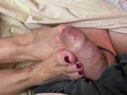 Your Step-Aunt Ann Gives The Best Footjobs And Loves The Cum 16/16