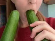 2 cucumber deepthroat. Blow job  1/16
