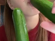 2 cucumber deepthroat. Blow job  16/16