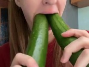 2 cucumber deepthroat. Blow job  2/16