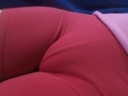 My red shorts hiding my tight pussy mound. 2/16