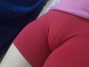 My red shorts hiding my tight pussy mound. 9/16